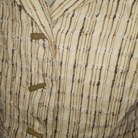 J.Jill Silk Neutral Striped Blazer - Picture 3 of 7